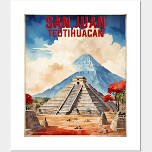 San Juan Teotihuacan Estado de Mexico Vintage Tourism Travel Posters and Art